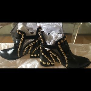 Jeffrey Campbell Gold Studded Black booties